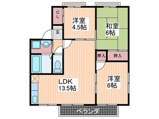 パール有安　Ｅ棟の物件間取画像